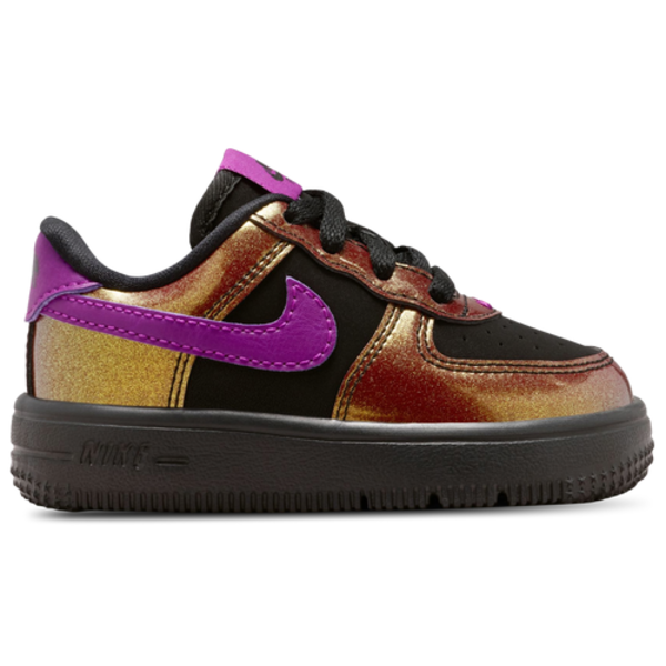 Nike Boys' Air Force 1 Low LV8 4 Lace Toddler Shoe, Size 5 - Black/Bold Berry