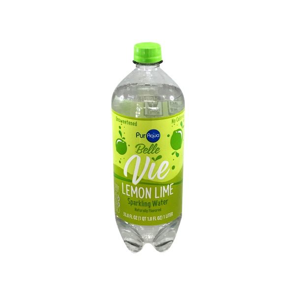 PurAqua Lemon Lime Seltzer Water (33.8 fl oz) from ALDI Instacart