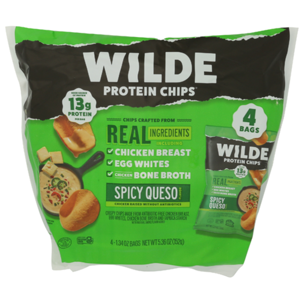 Wilde Spicy Queso Chicken Protein Chips 4 Pack