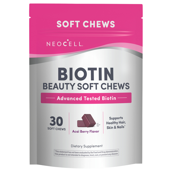 N. Natural Beauty Basic* 10Pockets Shou… NeoCell Beauty Soft Chews Acai Berry Flavor Biotin Same-Day