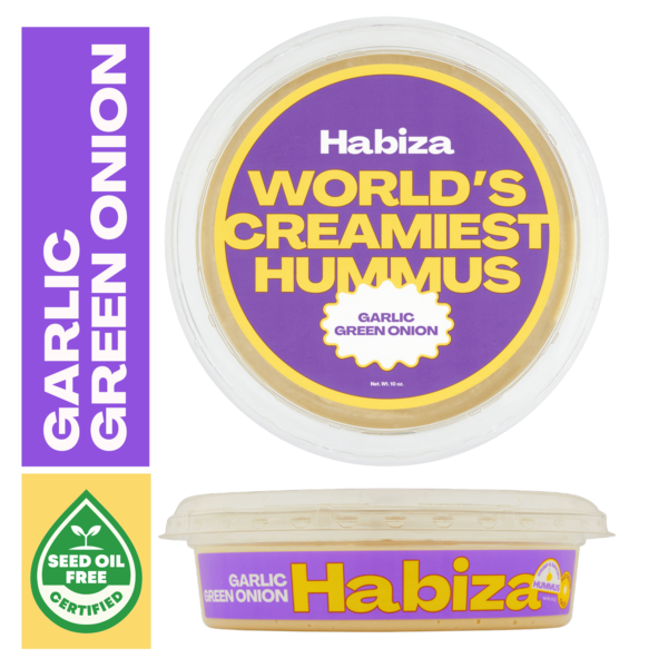 Habiza Garlic Green Onion Hummus, Seed Oil Free Certified Same-Day