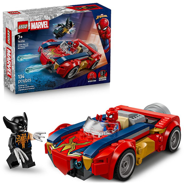 LEGO Marvel Spider-Man Car vs. Venomized Wolverine 134-Piece Building Toy Set 76336