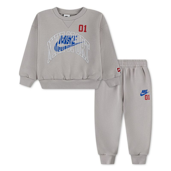 Nike Little Boys' Long Sleeve Multisport Crew Neck Pullover Joggers 2-Piece Set, 4T - Moon