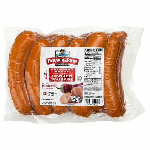 Hot Louisiana Brand Smoked Sausage, 3 lb