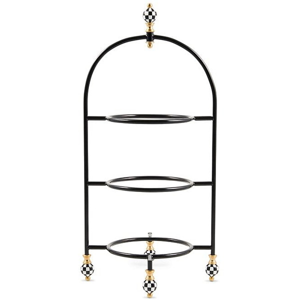 Mac Kenzie-Childs Check 3-Tier Enamel Iron Plate Stand