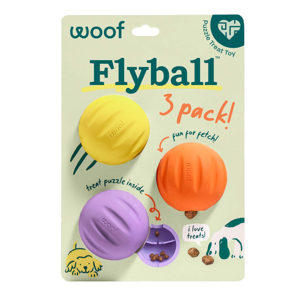 Woof Flyball Fetch Ball & Puzzle Dog 3 Piece Toy