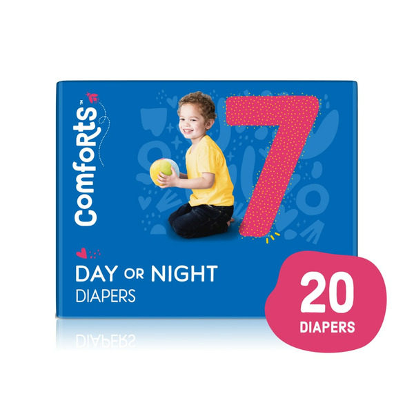 Kroger Comforts Diapers, Day or Night, Size 7 (Over 41 lb) SameDay