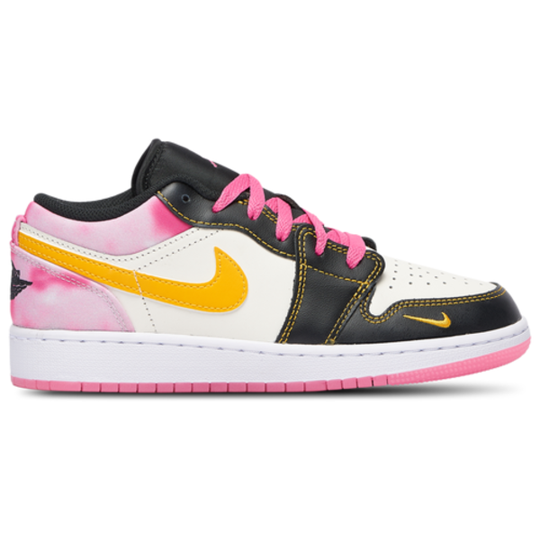 Jordan Big Kids' 1 Low SE Casual Shoes, Size 7 - Black/University Gold/Sail