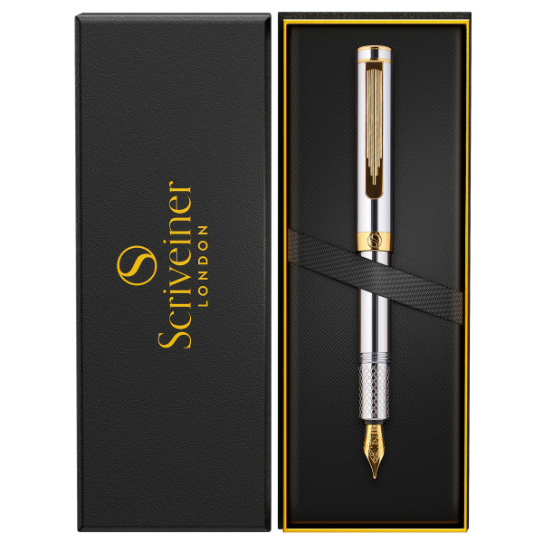 Scriveiner EDC Luxury Fountain Pen - Black & Blue