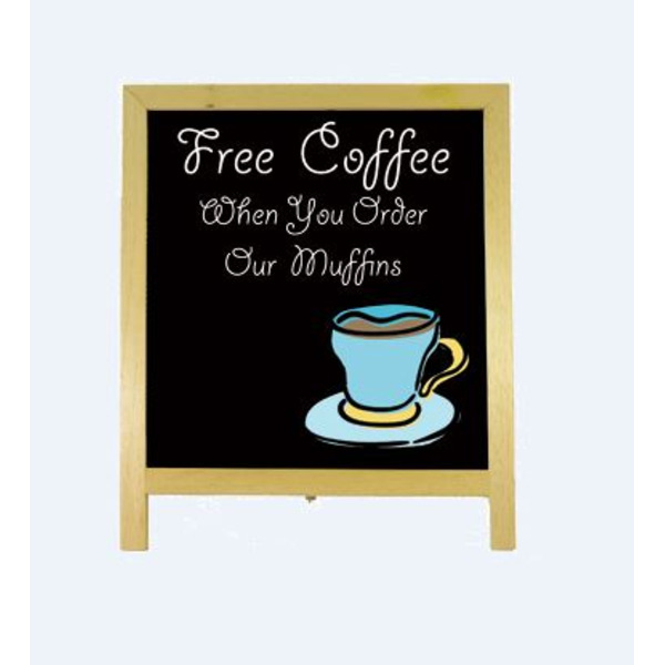 Aarco - Table Top Markerboard, 12"W x 14"H, black board, solid wood A-frame