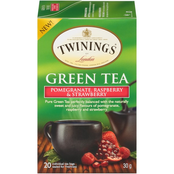 Twinings Pomegranate, Raspberry & Strawberry Green Tea Bags (30 g