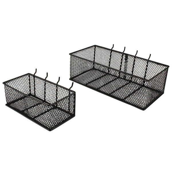 Everbilt Steel Mesh Pegboard Basket In Black(2-pack)