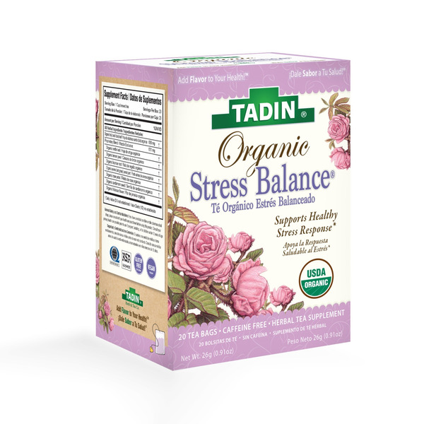 Tadin Organic Stress Balance Tea, Caffeine Free Herbal Tea