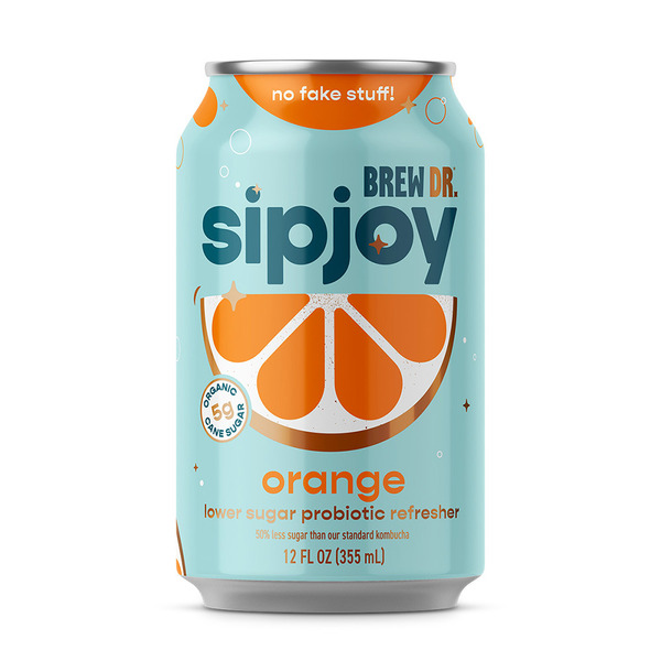 Brew Dr. Kombucha Sipjoy Orange Probiotic Sparkling Water Same-Day