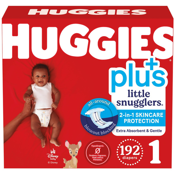 Little Snugglers Plus Diapers, Size 1, 192 ct