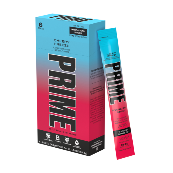 PRIME Hydration Sticks - US - Cherry Freeze 6ct Carton Same-Day