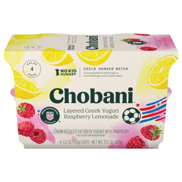 Chobani Layered Greek Raspberry Lemonade Yogurt Value Pack Same