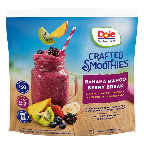 Dole Smoothies, Crafted, Banana Mango Berry Break Same-Day