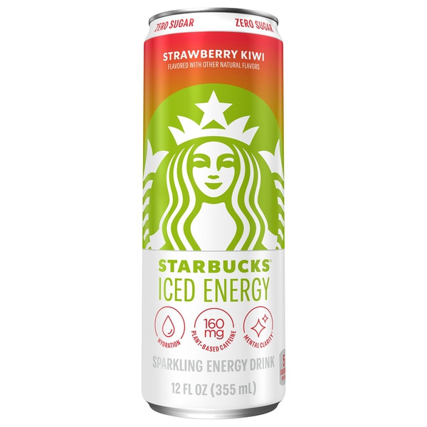 Starbucks Iced Energy Zero Sugar Sparkling Energy Drink Strawberry