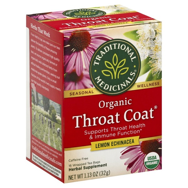 Traditional Medicinals Tea, Organic, Throat Coat, Lemon Echinacea (16