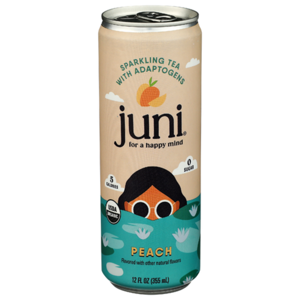 Juni Organic Peach Sparkling Tea With Adaptogens
