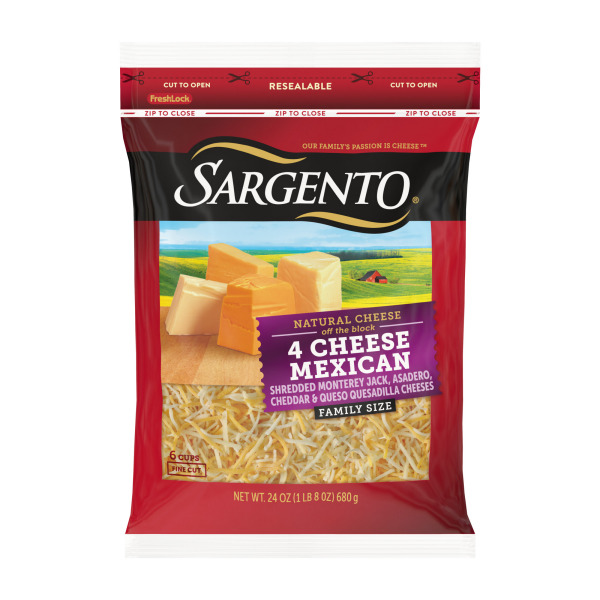 Sargento Shredded 4 Cheese Mexican Natural Cheese, Fine Cut