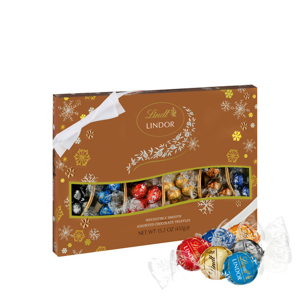 Lindt Lindor Holiday Deluxe Assorted Chocolate Candy Truffles Gift