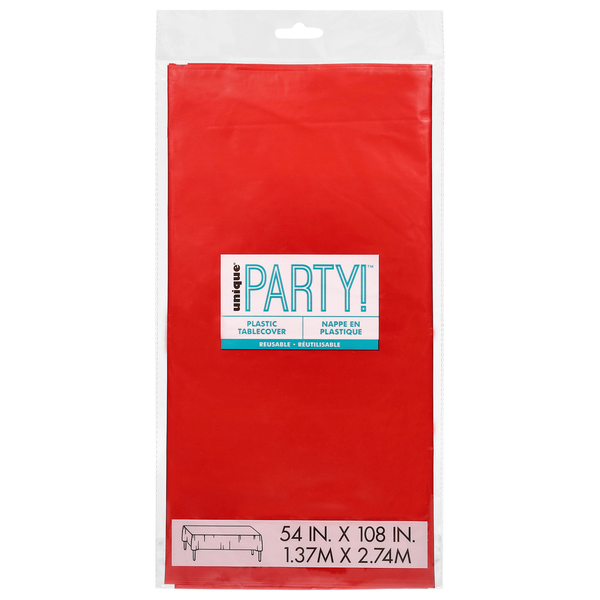 Unique Ruby Red Plastic Tablecover Same-Day Delivery or Pickup