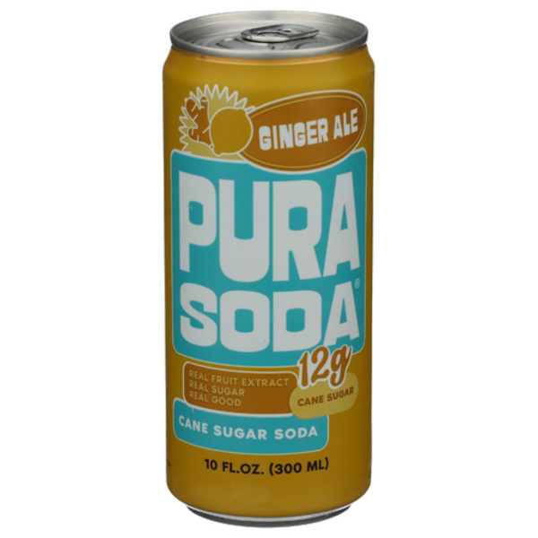 Pura Soda Ginger Ale Cane Sugar Soda
