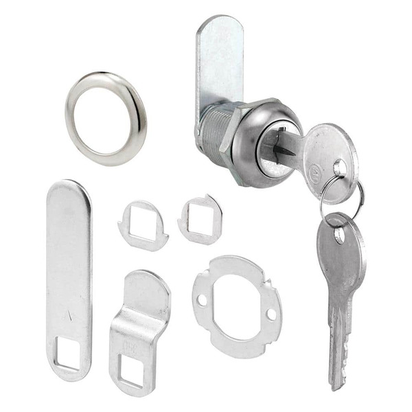 Prime-line Drawer And Cabinet Lock, 5/8 In., Diecast, Stainless Steel, 5/16 In. Max. Panel