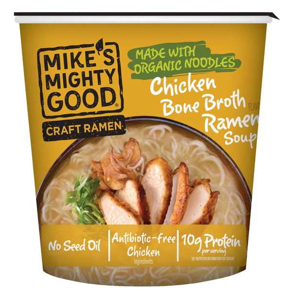 Mike's Mighty Good Chicken Bone Broth Flavor Ramen Noodle Soup Cup