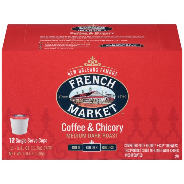 French Market Coffee & Chicory MediumDark Roast KCup Pods Coffee (0.