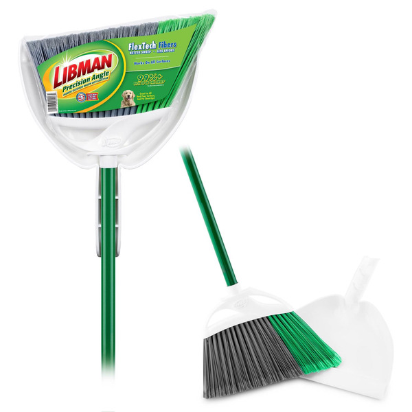 Libman Broom with Dustpan, Precision Angle