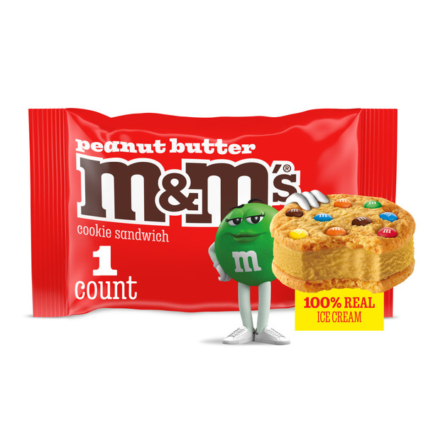 M&M's Peanut Butter Ice Cream Sugar Cookie Dessert Ice Cream Sandwiches