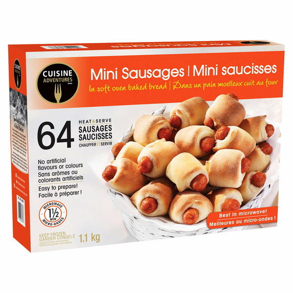 Cuisine Adventures Frozen Mini Sausages in Pastry - 64 count