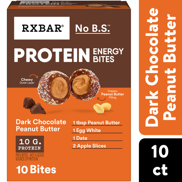 RXBAR Protein Energy Bites Dark Chocolate Peanut Butter Protein Balls