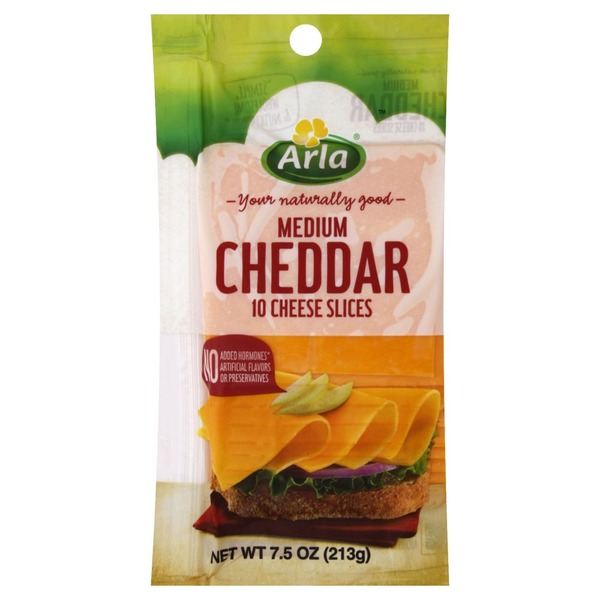 Arla Cheese, Cheddar, Medium, Slices (10 each) Instacart