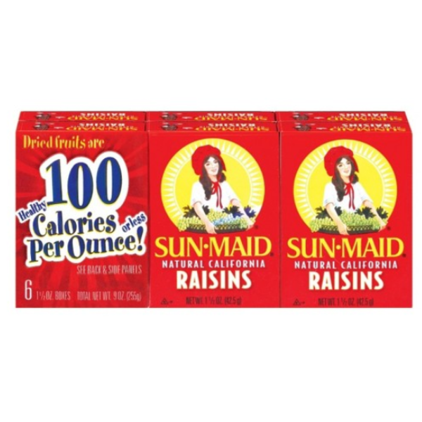 Sun-Maid - Natural California Raisins, 1 oz - 4/6-packs