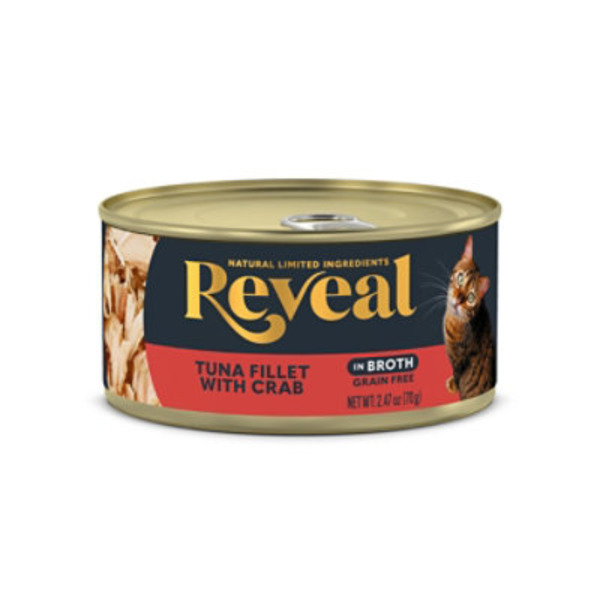 Reveal Natural Wet Cat Food, Tuna Fillet with Crab in Broth