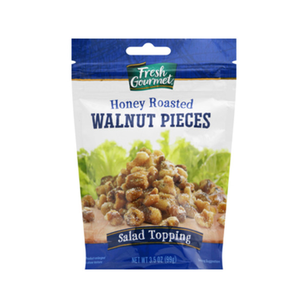 Fresh Gourmet Salad Topping, Walnut Pieces, Honey Roasted