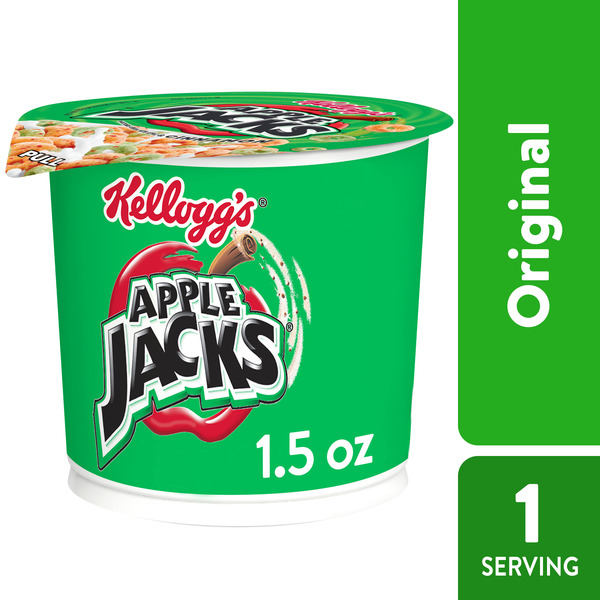 Kellogg's Apple Jacks Breakfast Cereal Cups, Kids Cereal, Family Breakfast, Original,  Cup (1 Cup)