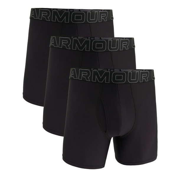 Under Armour Men's Performance Tech Mesh 6 Inch Boxer Briefs, XL - Black