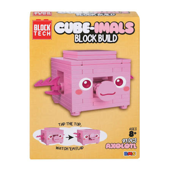 Block Tech Cube-Imals Axolotl 93-Piece Block Build Toy