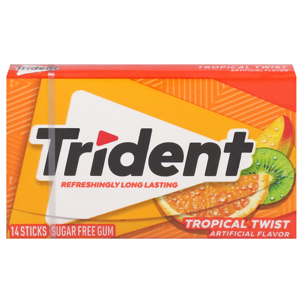 Trident Gum, Sugar Free, Tropical Twist Same-Day Delivery | Dollar