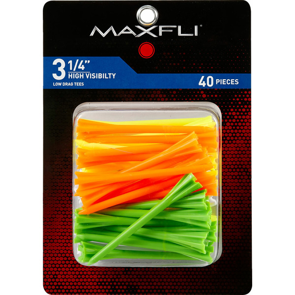 Maxfli Pronged 3.25'' High Visibility Golf Tees β 40 Pack