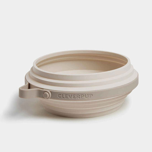 Clever Pup Nomad Travel Dog Bowl, Large - Sand