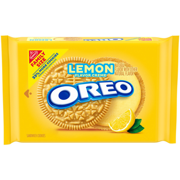 Oreo Lemon Creme Sandwich Cookies, Family Size 18.71 oz