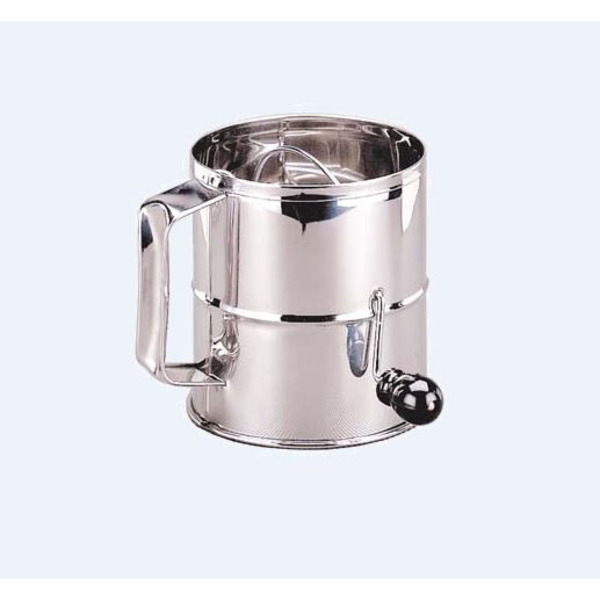 Rotary Flour Sifter, 3 lb capacity, 6-1/8" dia. x 6-1/8"H, stainless steel