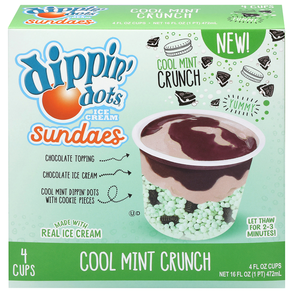 Dippin' Dots Cool Mint Crunch Ice Cream Sundaes Same-Day Delivery