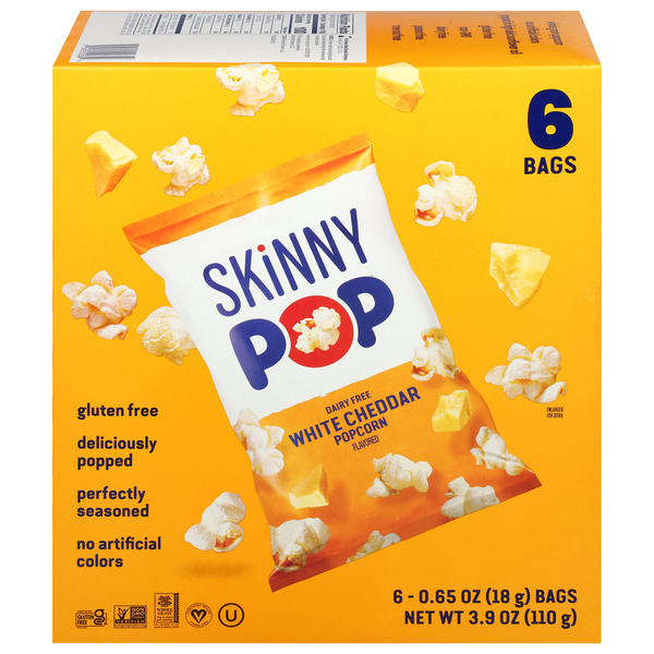 SkinnyPop Dairy Free Gluten Free White Cheddar Popcorn
